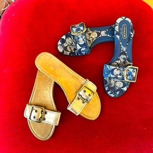 These 2 pairs of beautiful Coach slides are elegant and timeless